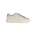 Gas Bianco polyurethane women's sneaker featuring white design with laced closure and sporty sole for casual wear.