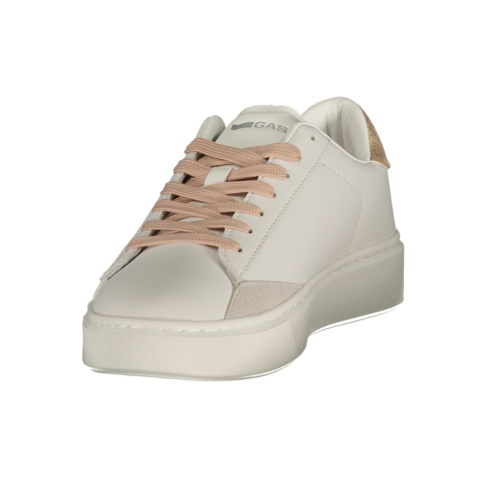 Gas Bianco Polyurethane women’s sneakers with white design, featuring cushioned soles and stylish details.