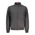 Norway 1963 Nero cotton men's jacket displayed on a hanger, featuring a sleek black design and classic collar.