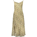 Beige Desigual women's polyester dress with stylish design and relaxed fit, perfect for casual or semi-formal occasions.