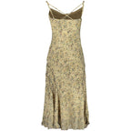 Desigual beige polyester women's dress with a relaxed fit, featuring a stylish and comfortable design for casual wear.