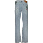 Desigual Azzurro cotton women's jeans featuring a classic blue denim design and a relaxed fit.