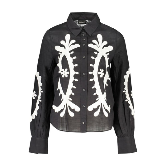 Desigual Nero Cotton Women Shirt Desigual