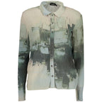 Desigual Verde polyester women’s shirt featuring a relaxed fit and vibrant green color, casual and stylish for everyday wear.
