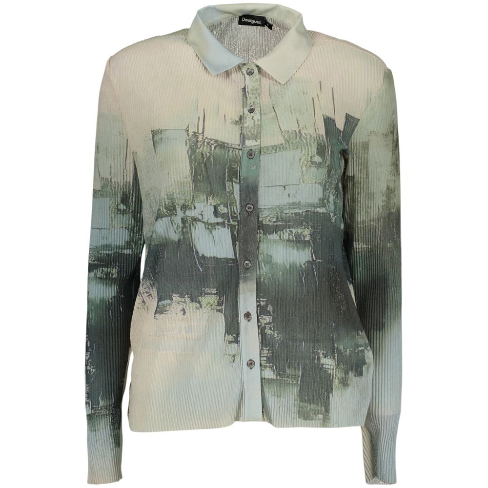 Desigual Verde polyester women’s shirt featuring a relaxed fit and vibrant green color, casual and stylish for everyday wear.