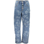 Desigual Azzurro cotton women's jeans showing a classic blue denim fit with visible stitching and five-pocket design.
