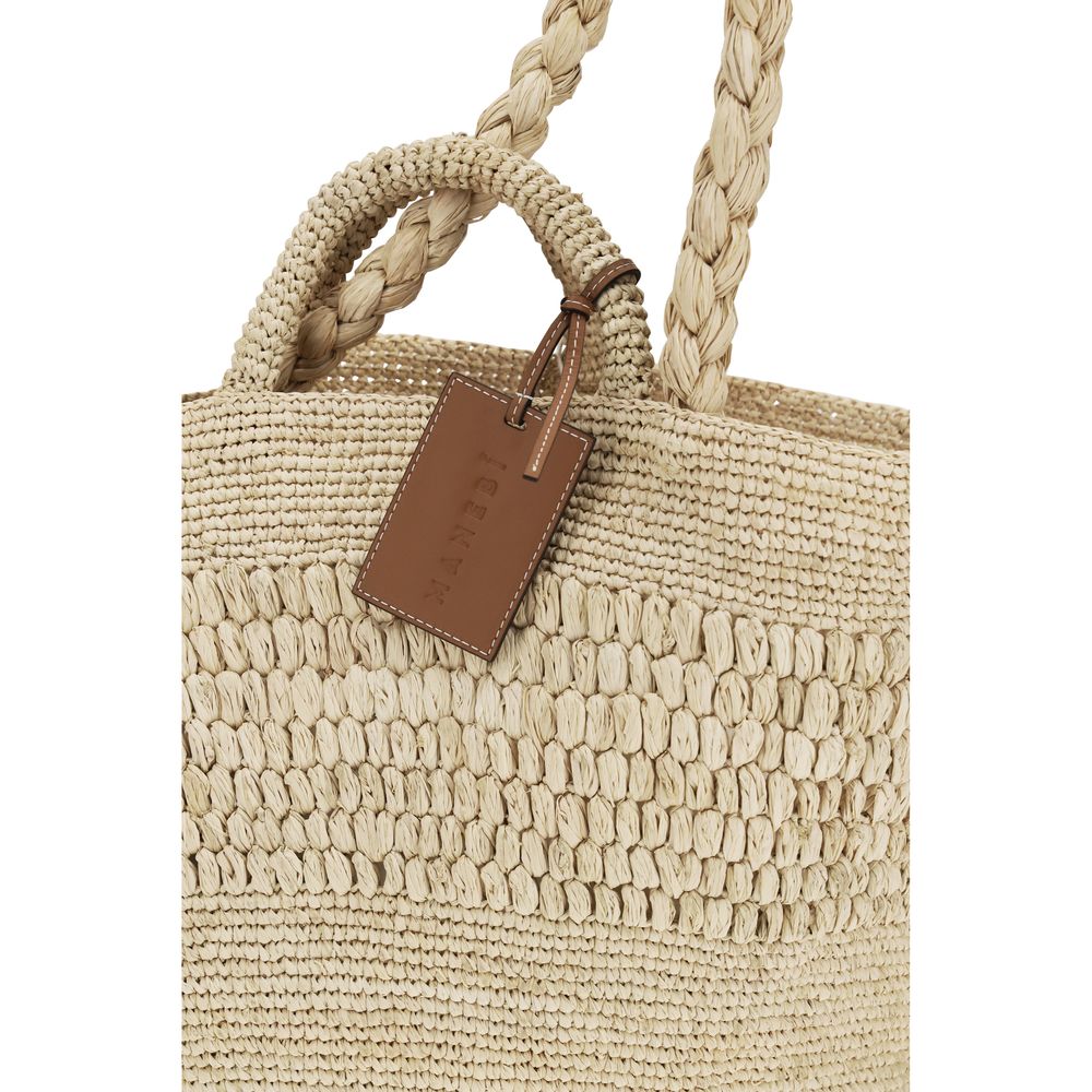 Manebi Beige Raffia Handbag Manebi