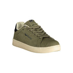 Gas Verde polyurethane men's sneaker with green and white design, featuring a sleek sporty look and comfortable laces.
