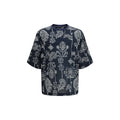 Giorgio Armani multicolor cotton T-shirt with vibrant pattern, short sleeves, and classic crew neck.