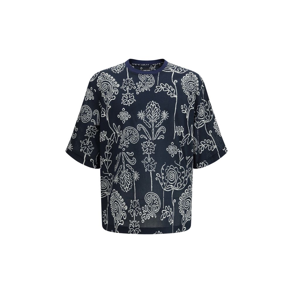 Giorgio Armani multicolor cotton T-shirt with vibrant pattern, short sleeves, and classic crew neck.