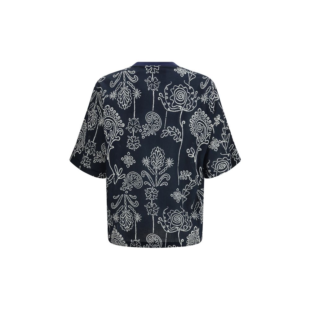 Giorgio Armani multicolor cotton T-shirt with vibrant, abstract pattern and classic crew neck design.