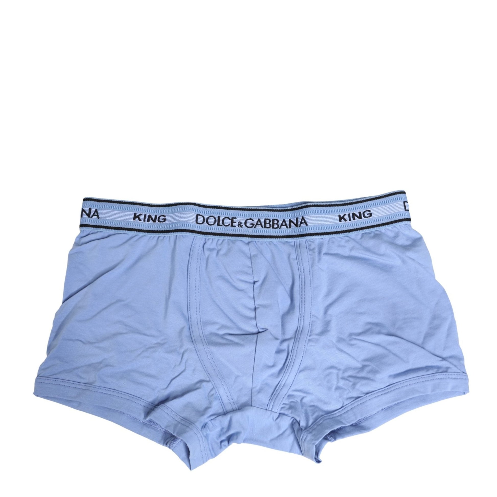 Dolce & Gabbana Light Blue Cotton Men Regular Boxer Underwear