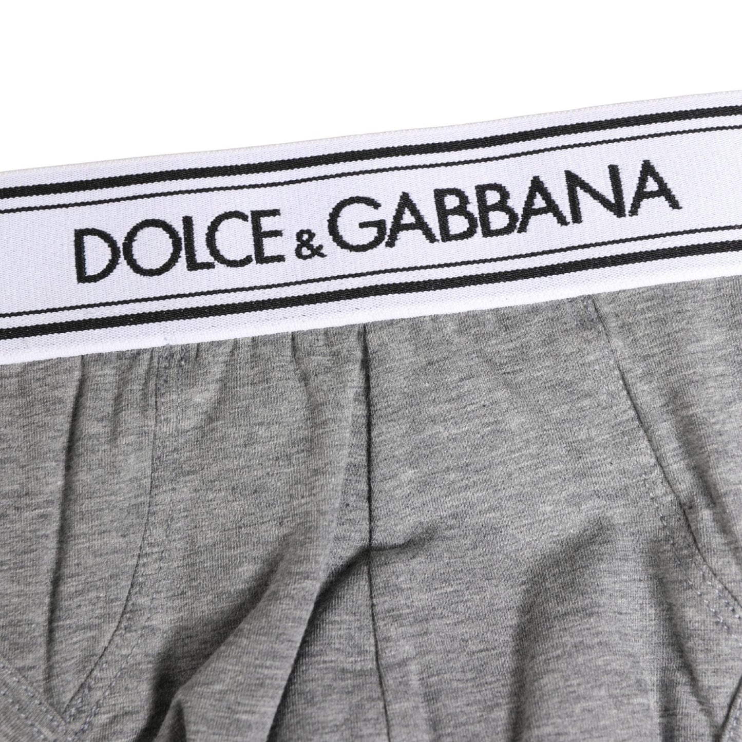 Dolce & Gabbana Gray Logo Waistband Men Midi Brief Underwear