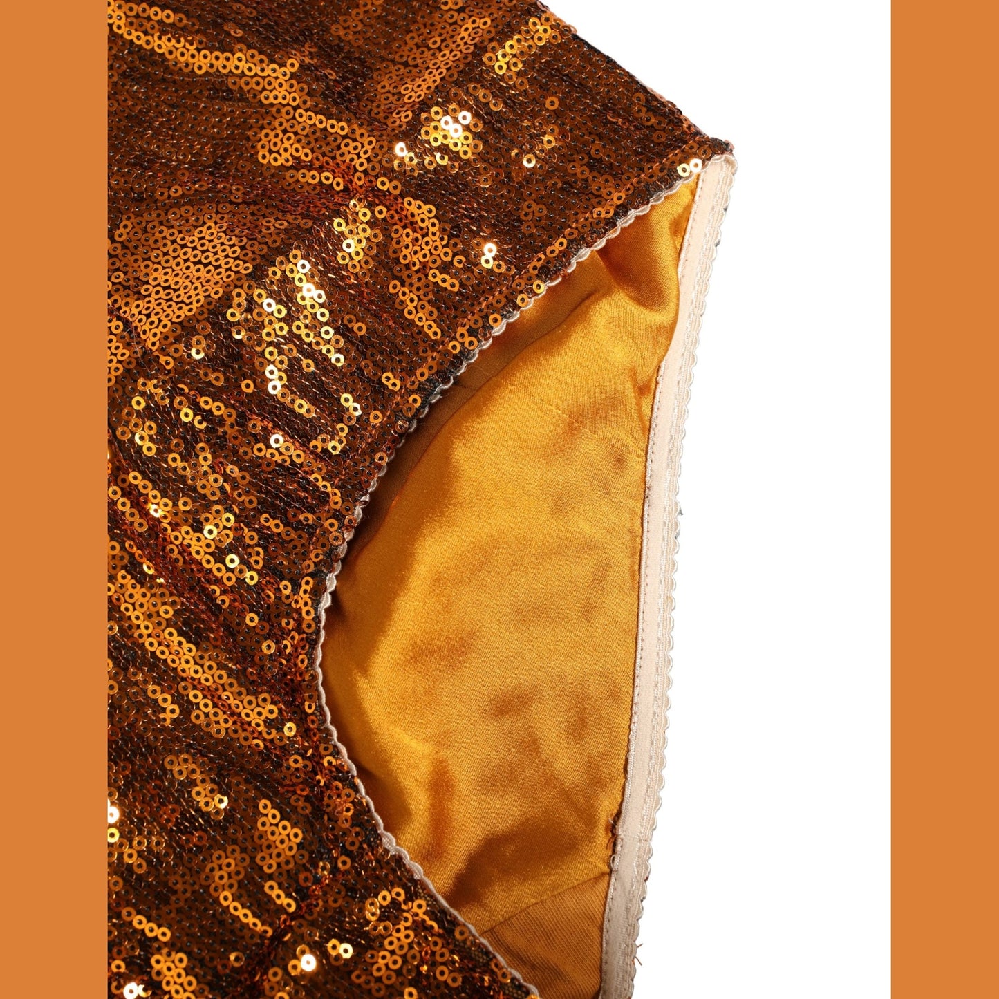 Dolce & Gabbana Orange Sequin Nylon High Waist Girdle Underwear