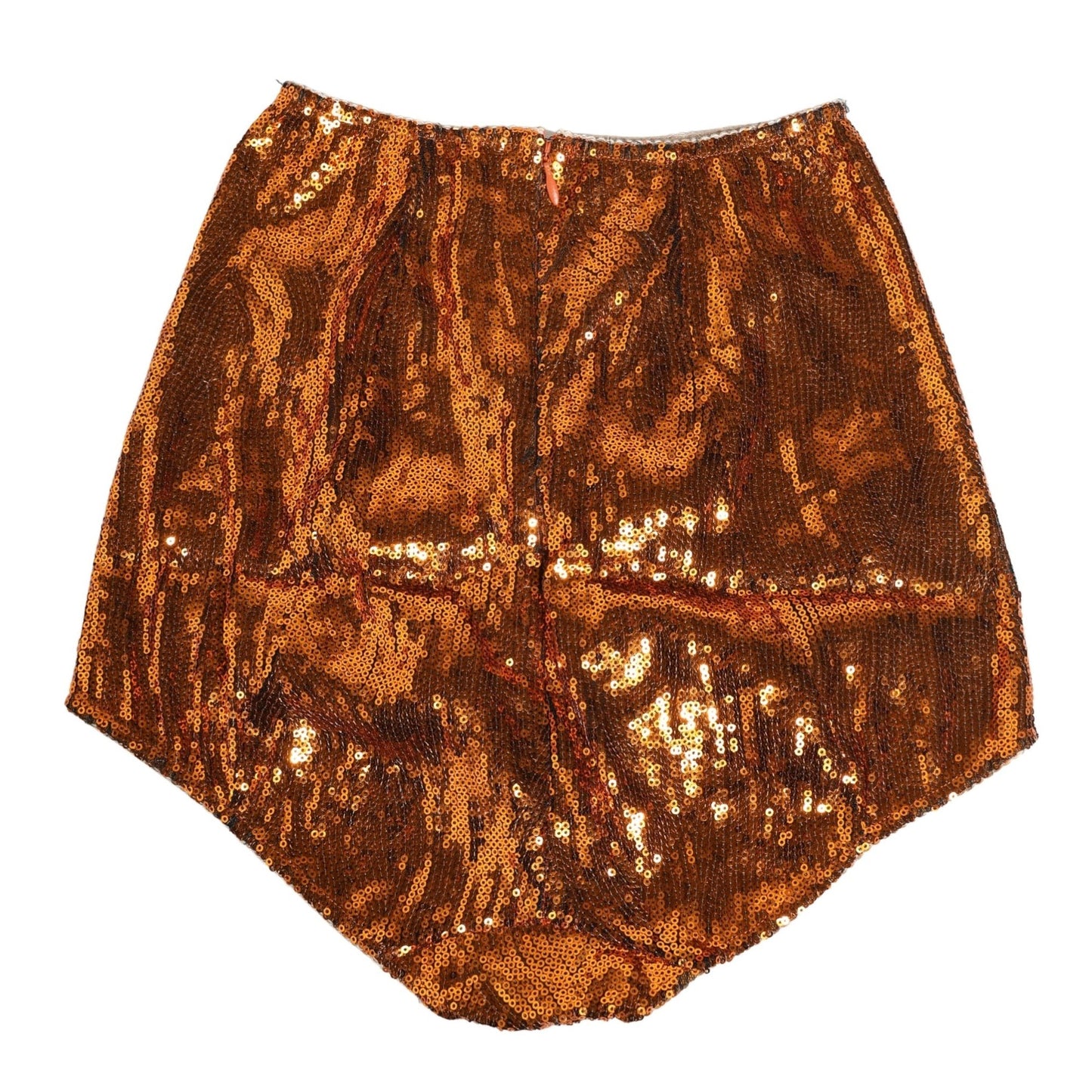 Dolce & Gabbana Orange Sequin Nylon High Waist Girdle Underwear