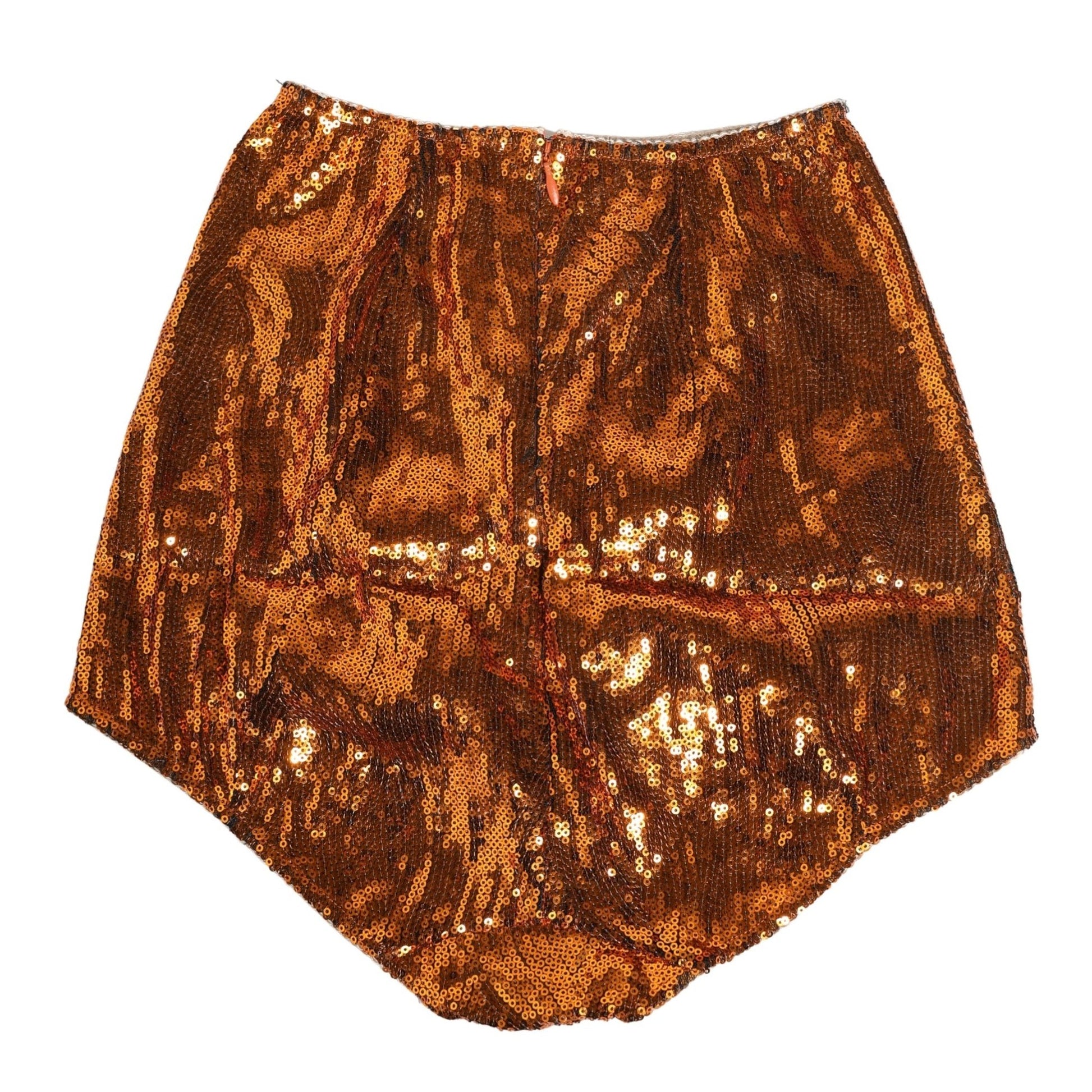 Dolce & Gabbana Orange Sequin Nylon High Waist Girdle Underwear