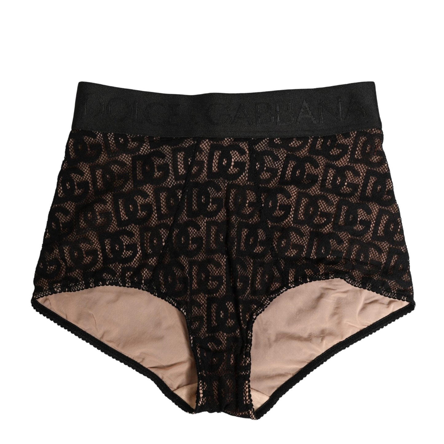Dolce & Gabbana Black Cotton DG Logo High Waist Girdle Underwear
