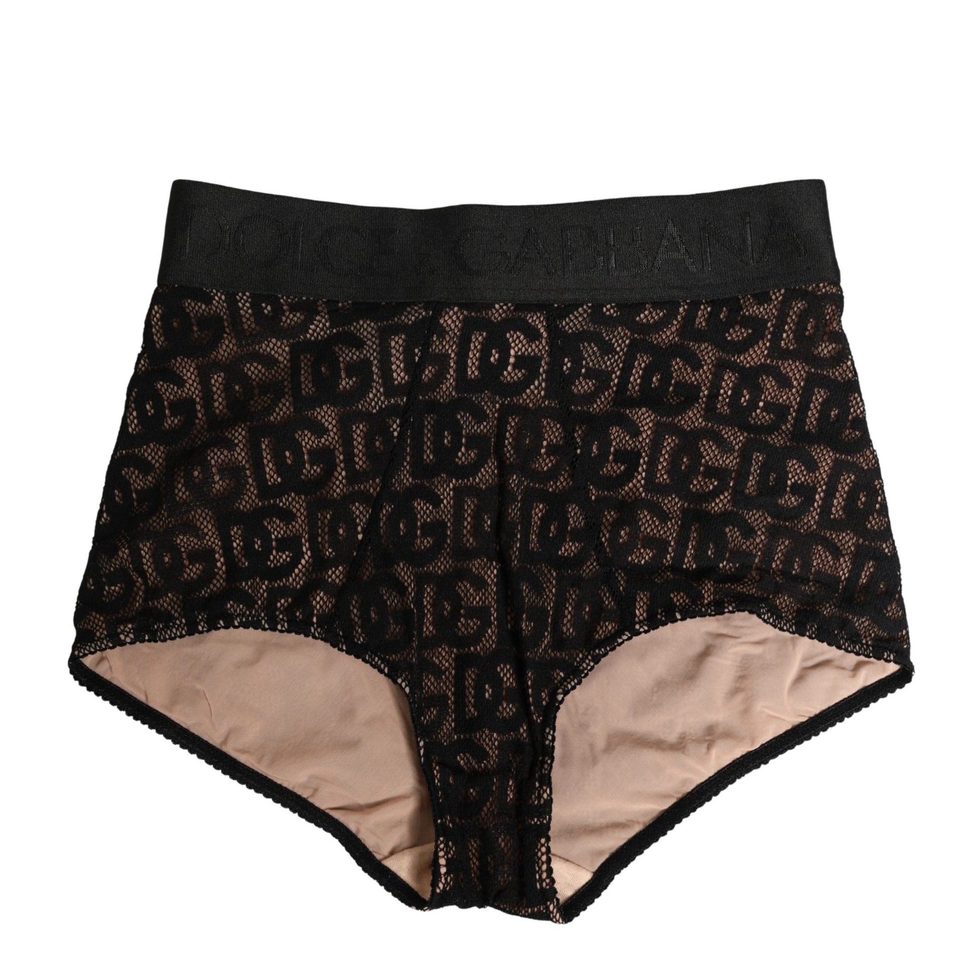 Dolce & Gabbana Black Cotton DG Logo High Waist Girdle Underwear
