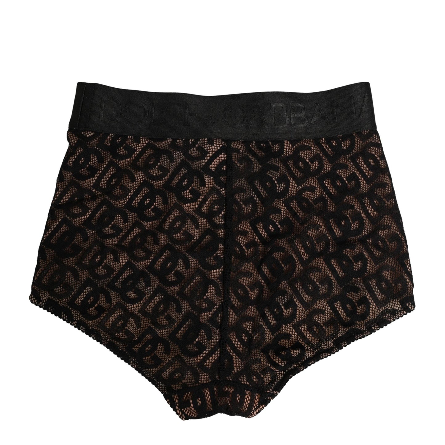 Dolce & Gabbana Black Cotton DG Logo High Waist Girdle Underwear