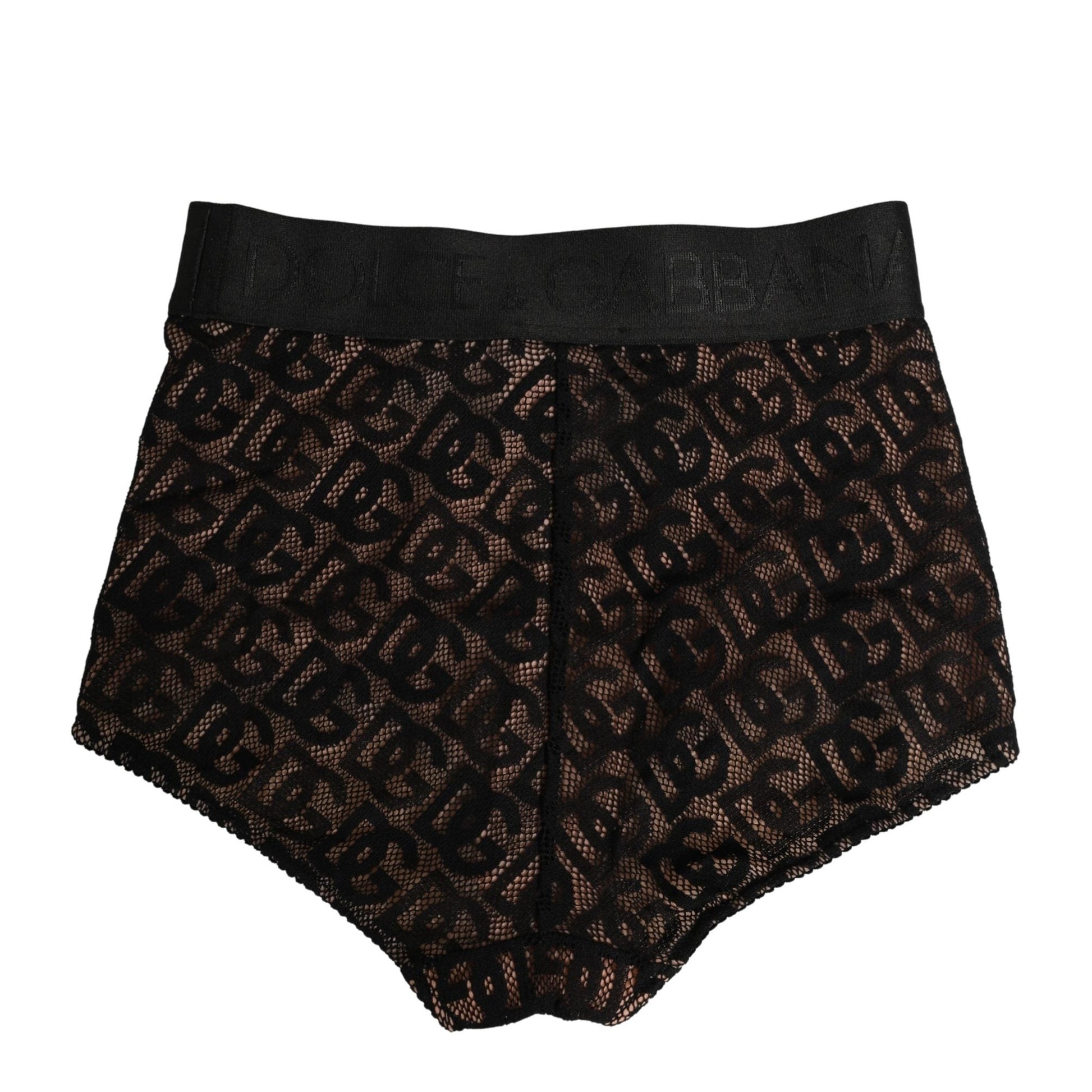 Dolce & Gabbana Black Cotton DG Logo High Waist Girdle Underwear