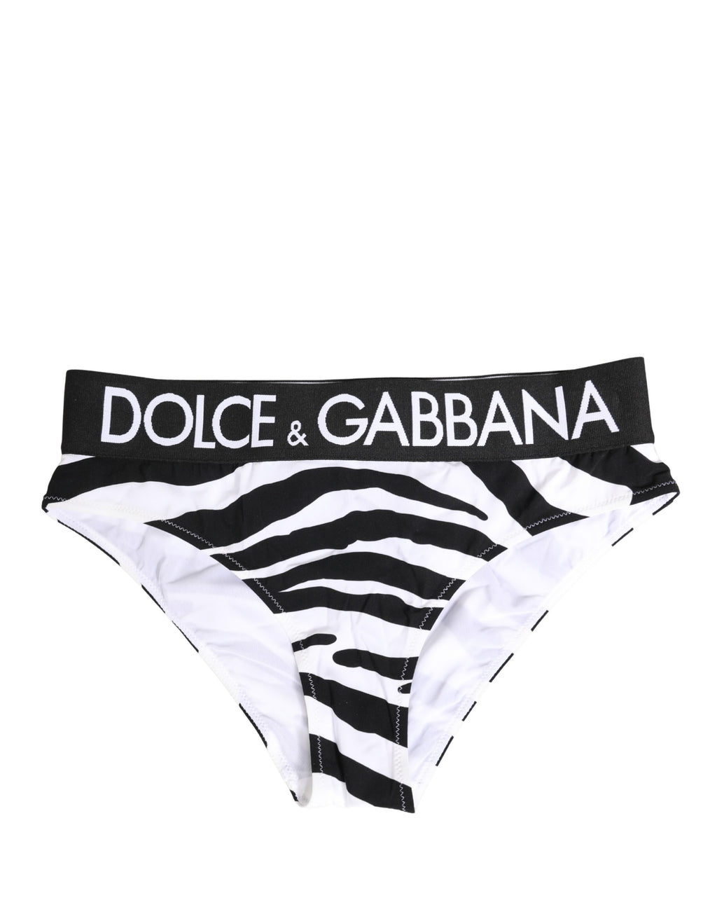 Dolce & Gabbana Black White Zebra Print Brief Panty Underwear - Eljoys Fashion 
