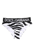 Dolce & Gabbana Black White Zebra Print Brief Panty Underwear - Eljoys Fashion 