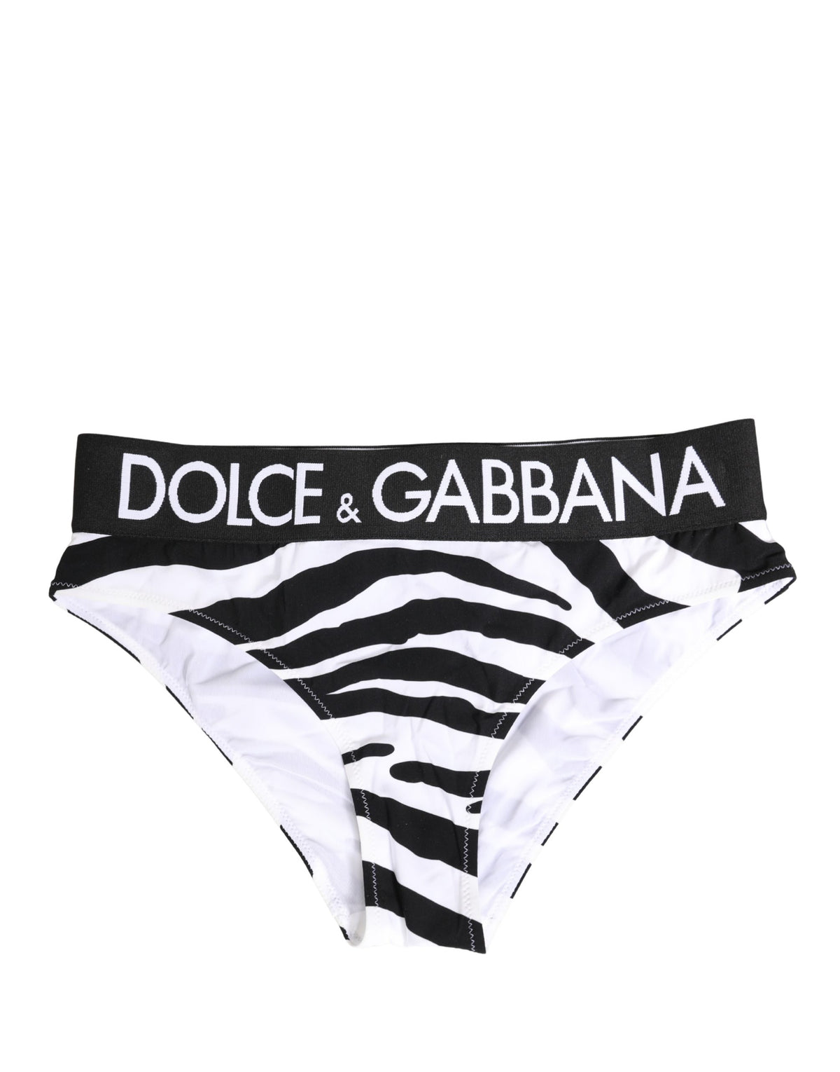 Dolce & Gabbana Black White Zebra Print Brief Panty Underwear - Eljoys Fashion 