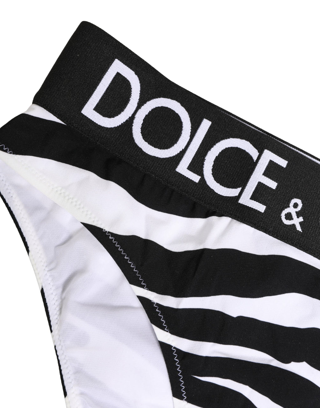 Dolce & Gabbana Black White Zebra Print Brief Panty Underwear - Eljoys Fashion 