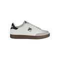 White Fila men's polyurethane sneaker with sporty design, featuring laces and cushioned sole for casual and athletic wear.