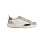 White Gas polyurethane men's sneaker with stylish design and cushioned sole, ideal for casual and athletic wear.