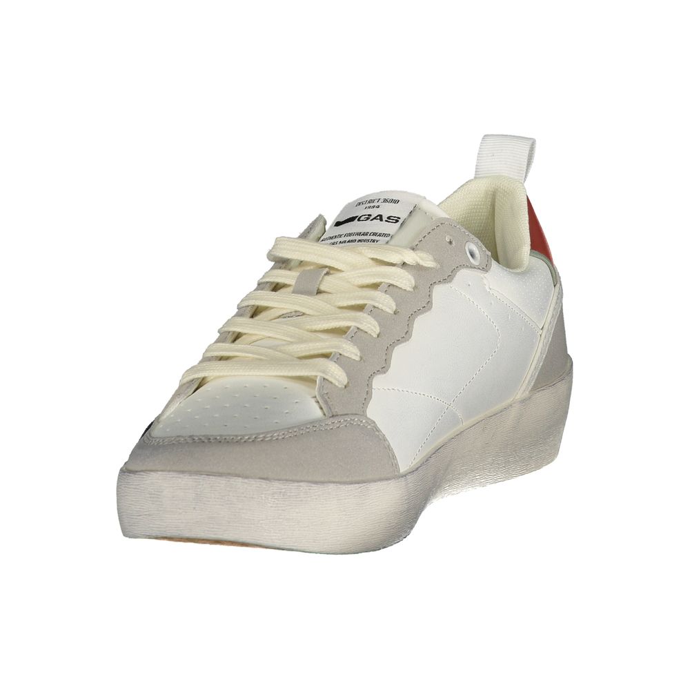 Gas white polyurethane men's sneaker with stylish design and durable sole, perfect for casual and athletic wear.