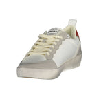 Gas white polyurethane men's sneaker with stylish design and durable sole, perfect for casual and athletic wear.