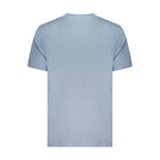 Converse Azzurro blue cotton men's T-shirt with short sleeves and crew neckline, casual style, front view.