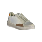 White Gas polyurethane men's sneaker with sporty design, featuring a sleek silhouette and casual comfort.