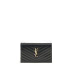 Saint Laurent Black Calf Leather Bos Taurus Wallet - Eljoys Fashion 