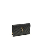 Saint Laurent Black Calf Leather Bos Taurus Wallet - Eljoys Fashion 
