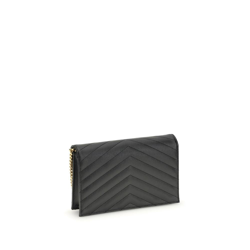 Saint Laurent Black Calf Leather Bos Taurus Wallet - Eljoys Fashion 