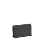 Saint Laurent Black Calf Leather Bos Taurus Wallet - Eljoys Fashion 