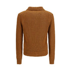 Sunflower brown cotton polo shirt with a classic collar and short sleeves, featuring a sunflower logo on the chest.
