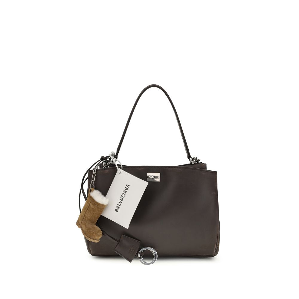 Balenciaga Brown Calf Leather Bos Taurus Shoulder Bag - Eljoys Fashion 