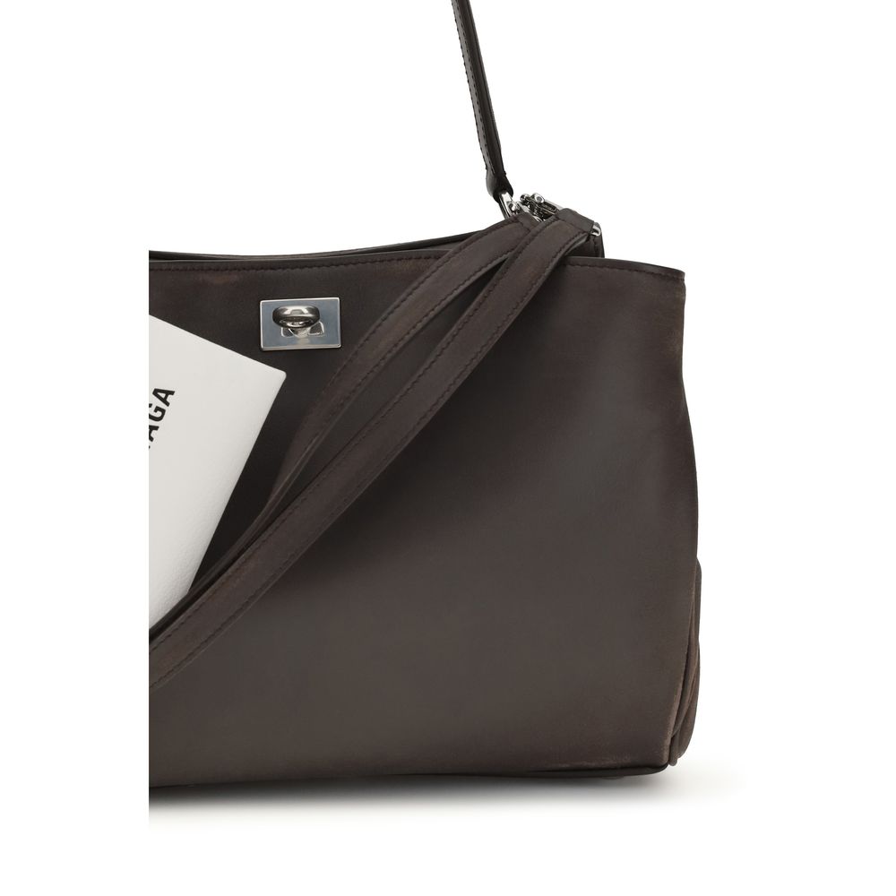 Balenciaga Brown Calf Leather Bos Taurus Shoulder Bag - Eljoys Fashion 