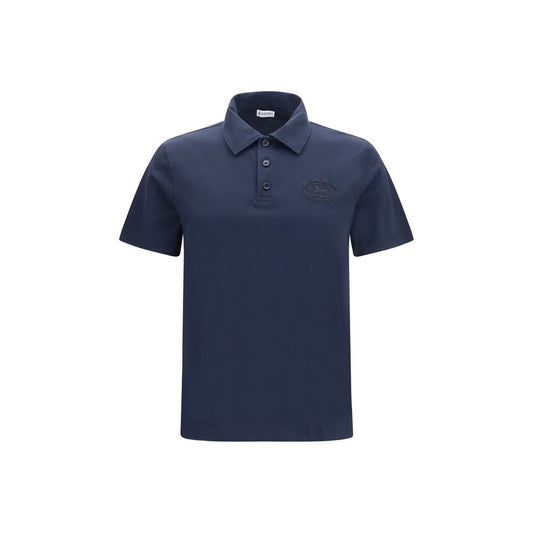 Burberry Blue Cotton Polo Shirt Burberry