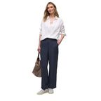 Blue Modal casual pants by Street One, featuring a relaxed fit and comfortable fabric, suitable for everyday wear.