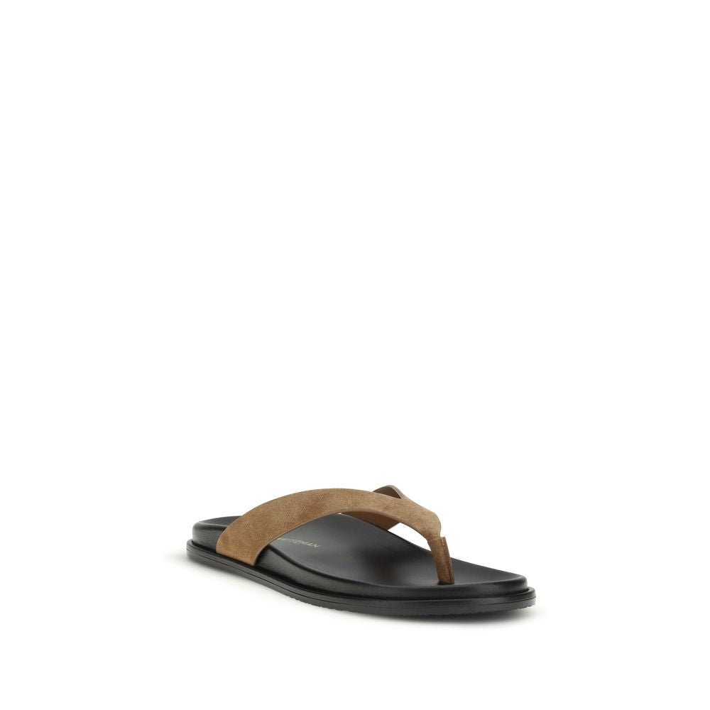 Stuart Weitzman Multicolor Calf Leather Bos Taurus Flip-Flop Sandals Stuart Weitzman