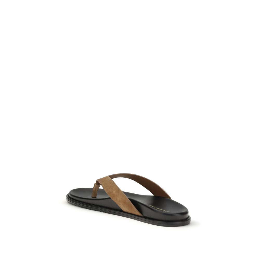 Stuart Weitzman Multicolor Calf Leather Bos Taurus Flip-Flop Sandals Stuart Weitzman