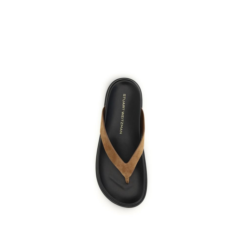 Stuart Weitzman Multicolor Calf Leather Bos Taurus Flip-Flop Sandals Stuart Weitzman