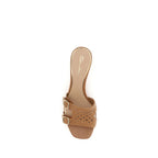 Santoni Beige Calf Leather Bos Taurus Platform Sandals Santoni