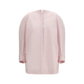 Jacquemus multicolor cotton shirt with bright, abstract pattern and classic collar, displayed flat on a white background.