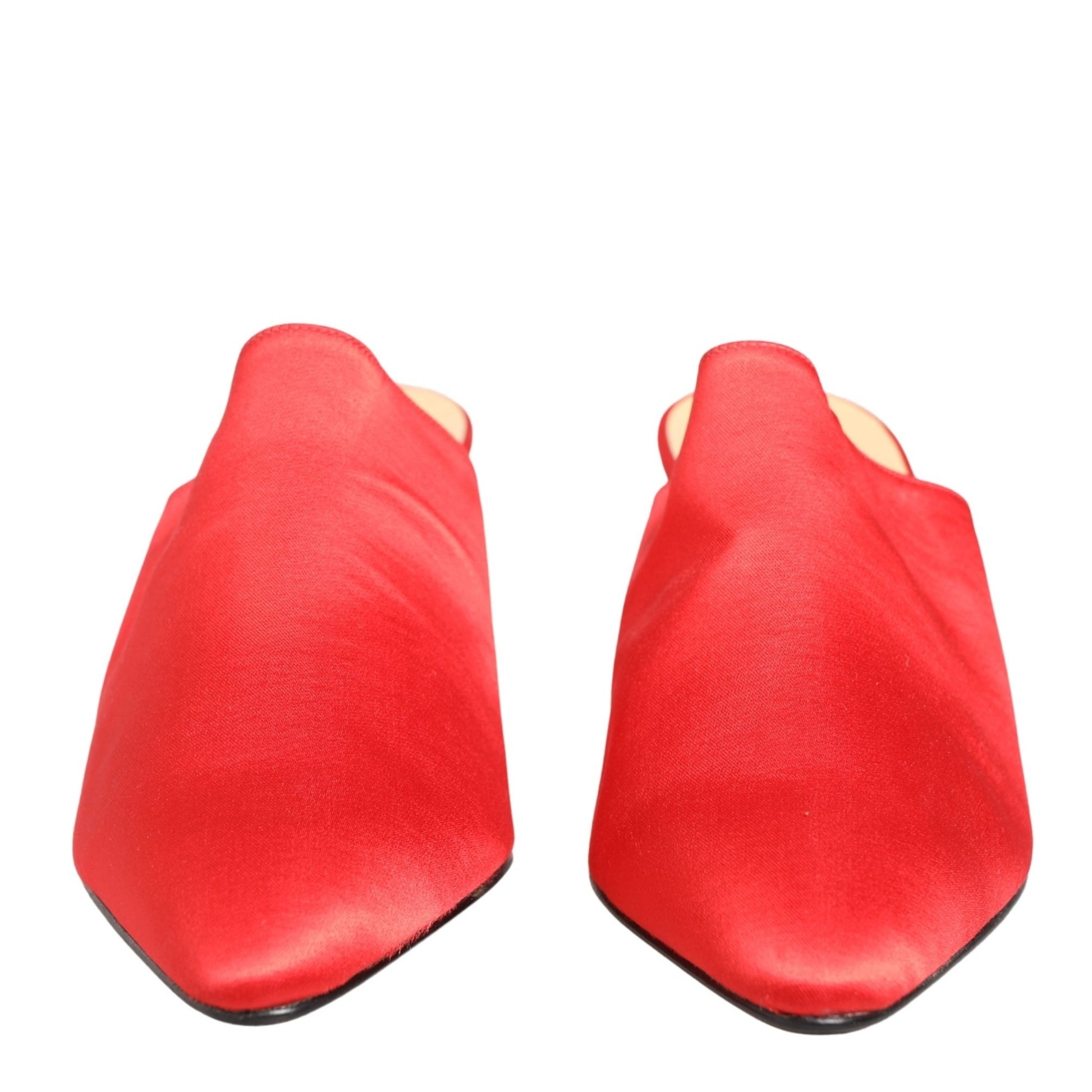 Dolce & Gabbana Red Suede Heel Mule Shoes