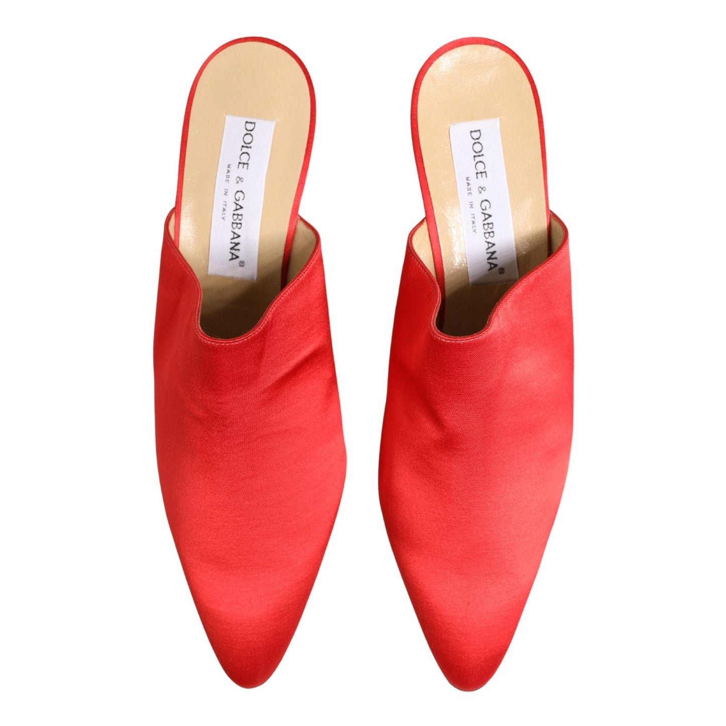 Dolce & Gabbana Red Suede Heel Mule Shoes